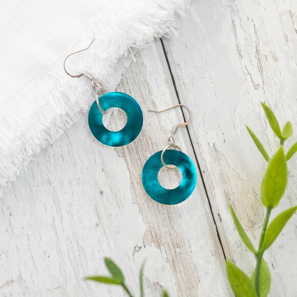 Recycled Vintage Mason Jar Hoop Earrings - Picture 2 of 6